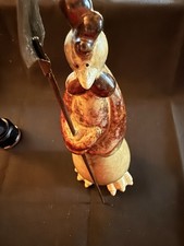 Cracked Ceramic French Athezza Chicken Hen Statues Farmhouse Figurine Handmade