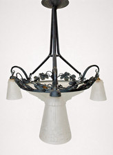 Lustre Fer Forgé Art Déco En