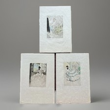 Louis Icart Lot of Colorised Etchings Qty 3