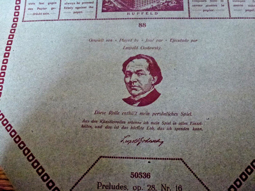 Pianola roll hupfeld - roll, chopin's