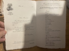 INVITATION DINNER DE LA HORNUE ED. LANDRIN DEHERAIN PRINCE ROLAND BONAPARTE ECT