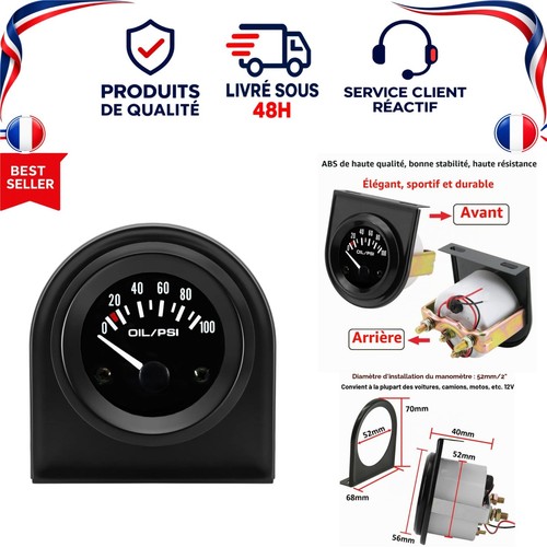 Manomètre pression huile 52mm - pression,