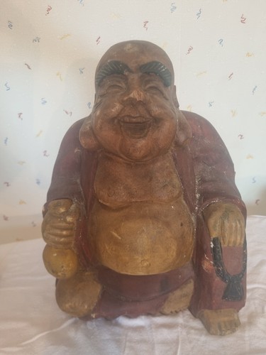 Grand bouddha bois 35cm - bois,