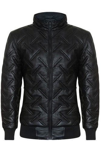 Veste bomber cuir noir - en, pour