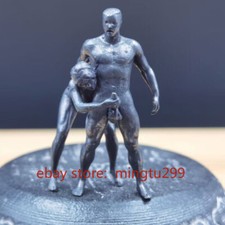 Solid Black Bronze Copper Statue Hand Carved Penis Love Amulet Figurine Pendant