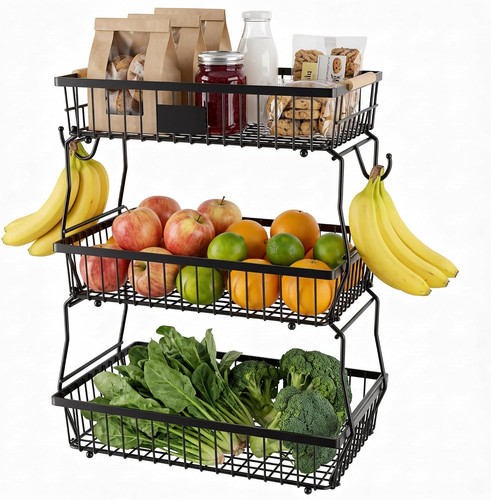 Tier fruit basket stand with - fruit,
