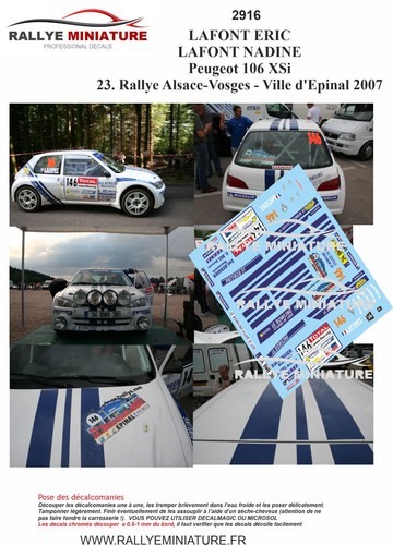 Decals ref 2916 peugeot - 1/43,