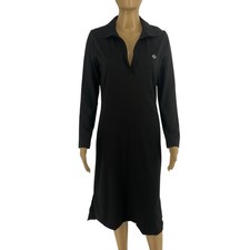 Gant Femme Robe Polo Jersey À Manches Longues Noire Taille M