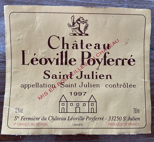 étiquette château léoville - Étiquette,