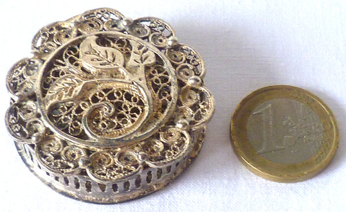 Ancienne boite ronde argent - boite,