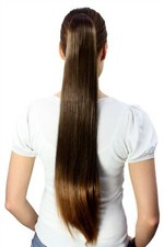 Extension De Cheveux Extrêmement Long Lisse Tombant Brun Foncé Environ 70