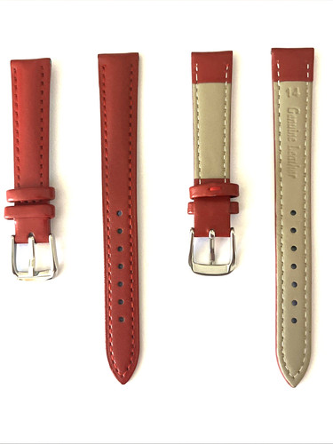 Bracelet montre cuir rouge - bracelet,