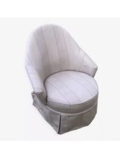 Fauteuil crapaud en toile vintage 1970