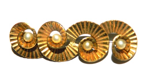 Jolie broche métal doré - broche, en