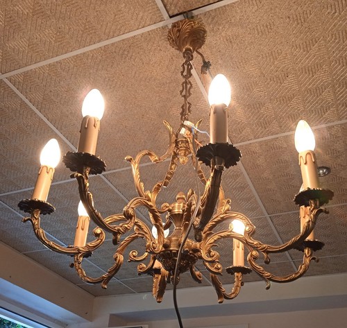 Lustre bronze lampes - 8,