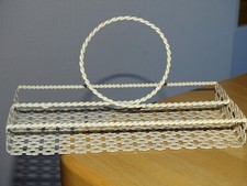 MATHIEU MATEGOT 1950 VINTAGE SERVANT BASKET TOLE PERFORATOR GLASS HOLDER