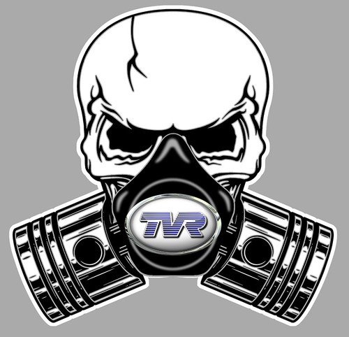 Tvr pistons skull sticker - tvr,
