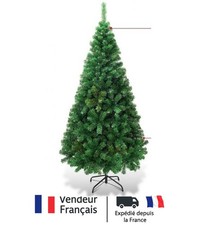 Sapin de Noël Artificiel 150 cm 180 cm 210 cm PVC avec Pieds Métal Vert Stable