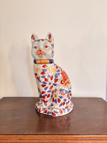 Ancien sculpture chat - chat, famille