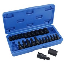 25 pièces douilles Torx Star E à chocs mâles + femelles T8 – T60 + E4 – E22