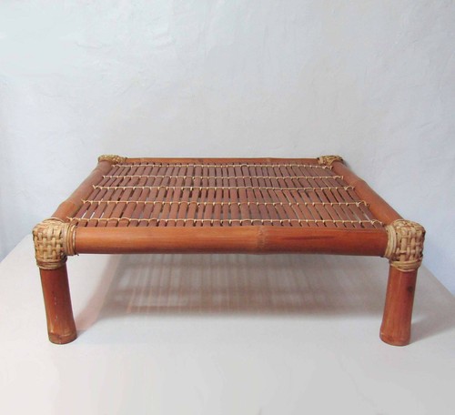 Table basse carrée rotin - table,