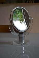 VINTAGE 1980 80's TABLE MIRROR 2 SIDED (INCLUDING 1 MAGNIFYING) BARBER ON FOOT