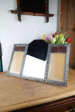 Antique Art Deco Mirror, Chiseled, 2 Hooks, Uncommon Piece
