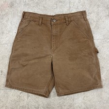 Carhartt B25 BRN Carpenter Shorts Work Jorts Sz 34 USA Made Vtg 90s Brown Duck