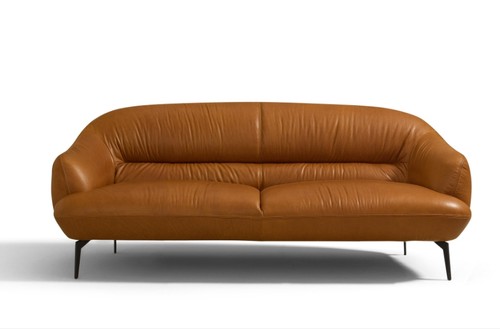 Cognac leather loveseat w - cognac, 66"w