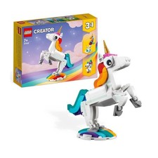 LEGO Creator 3-en-1 31140 La Licorne Magique, Jouet Hippocampe et Paon, Figurine