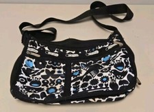 LeSportsac Small Blue And Black Bird Patterned Shoulder Bag