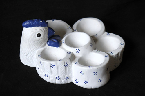 Poule céramique coquetier - , 6