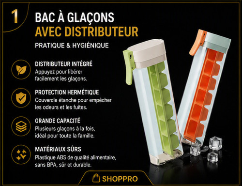Bac glaçons avec boîte de - glaçons,