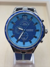 Montre Homme Sport Watch Bleue Bracelet Plastique Pile Neuve XXL #Q8