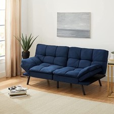 Mainstays BC-267 Memory Foam Futon Sofa Couch - Blue