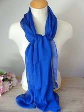 Grand foulard violet blanc, petite étole fine bleue  - Bijoux des Lys