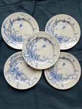 5 Assiettes Plates terre de Fer Jules Vieillard Bordeaux Modèle Buveurs