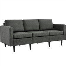 Canapé 3 Places Design Modern Sofa Revêtement Tissu avec Rembourrage 