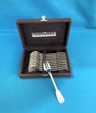 NEW 12 CHRISTOFLE oyster forks model FILET CHINON silver metal