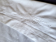 N05 Antique Embroidered Cotton Baby Bed Sheet 78x112cm VINTAGE Baby Cotton Sheet