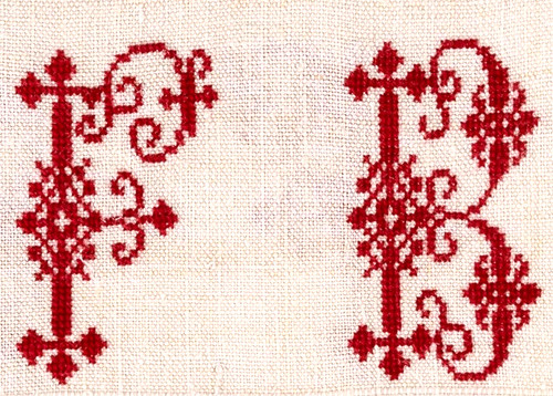 Nappe ancienne lin - ancienne, brodÉe