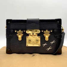 Louis Vuitton Epi Petite Malle Shoulder Bag Black Leather Trunk Style DU1145 JP