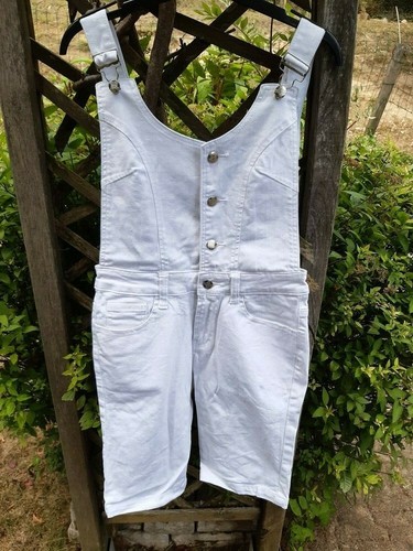 Short salopette court blanc - short,