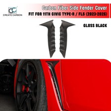 2pcs Gloss Carbon Fiber Side Fender Cover Trim For Honda Civic Type R FL5 