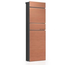 Wiltec Boîte aux lettres Verrouillable Porte-journaux 39,5x14x115cm Couleur bois