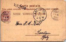 Switzerland 1896 Luzern To Landau - Post Card - J22061