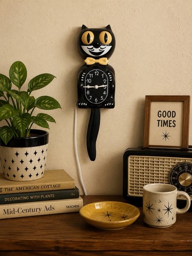 Vintage working kit - cat, klock