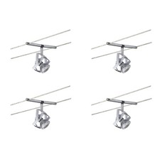 4er Set Paulmann Halogène Spot Câble GU5,3 Chrome Mat Incl. 1W LED Distance 16.