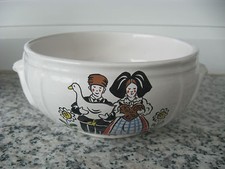 BOL à BOUILLON  SOUPE FAÏENCE NIEDERVILLER Décor COUPLE ALSACIEN 13 cm diamètre