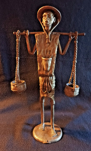 Statuette africaine bronze - statuette,